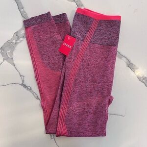 New Spanx Seamless Sculpt Leggings Spacedye Coral Punch Size Small